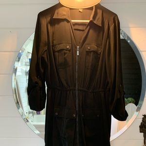 Black Alfani mini dress with zipper all the way up